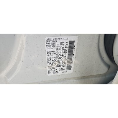 2009-2010 Nissan Murano Passenger Side Roof Curtain Used Air bag