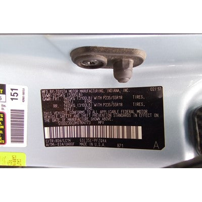 2015-2020 Toyota Sienna passenger dash Used Airbag