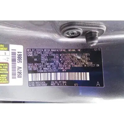 2017 Toyota Sienna driver seat Used Airbag