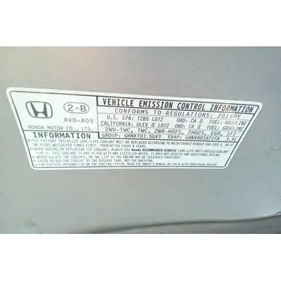 2014-2017 Honda Odyssey Driver Side Roof Curtain Air Bag Used