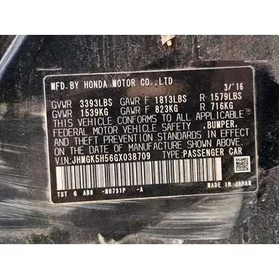 2015-2016 Honda Fit driver Steering wheel Used Air Bag